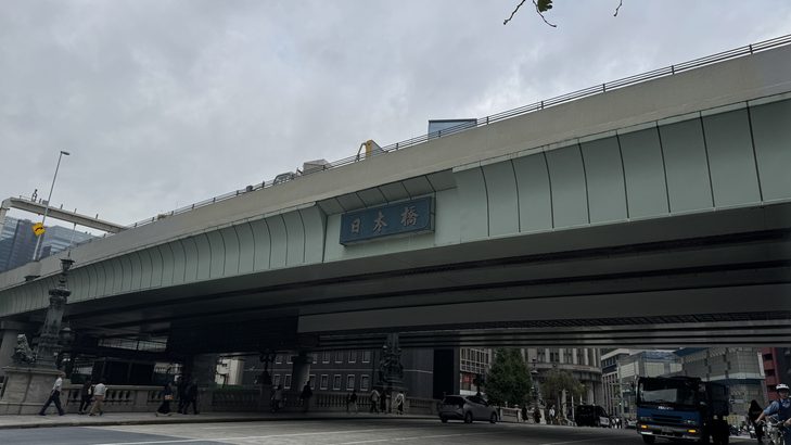 国の重要文化財である日本橋の全景